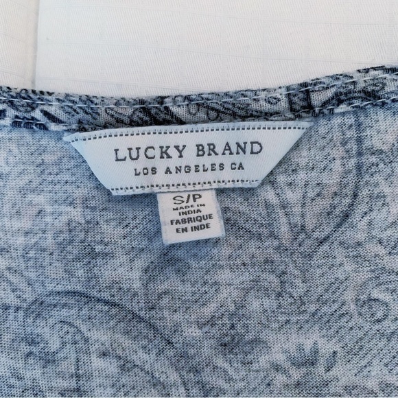 lucky Brand Blue Paisley Peasant Top Size Small - Picture 4 of 7